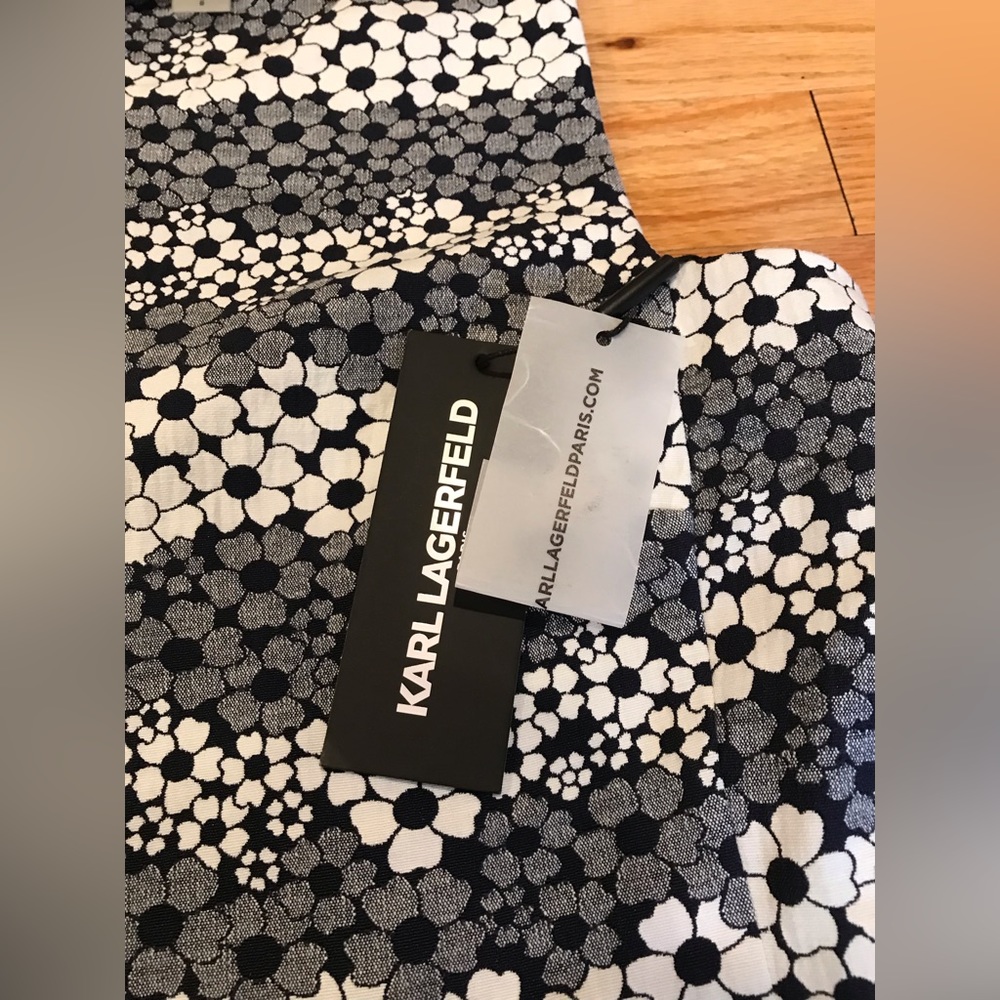 NWT Karl Lagerfeld Paris Dress ( Size 8) Color Black/Gray/ White - Picture 8 of 9